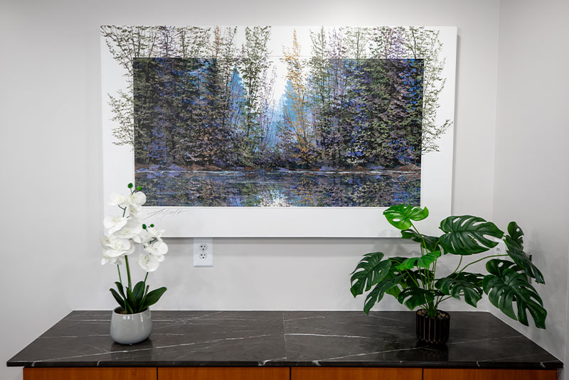 office painting wall plants