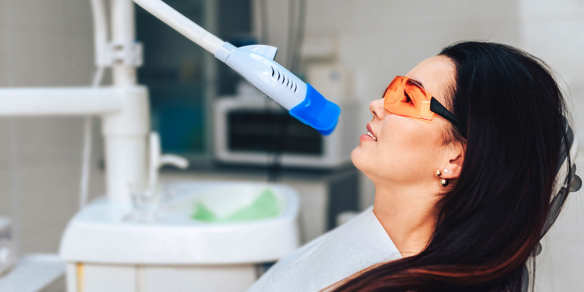 tooth whitening patient with laser